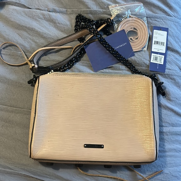 Rebecca Minkoff RARE Taupe and Black Chain Crossbody - tags inside - Picture 3 of 7